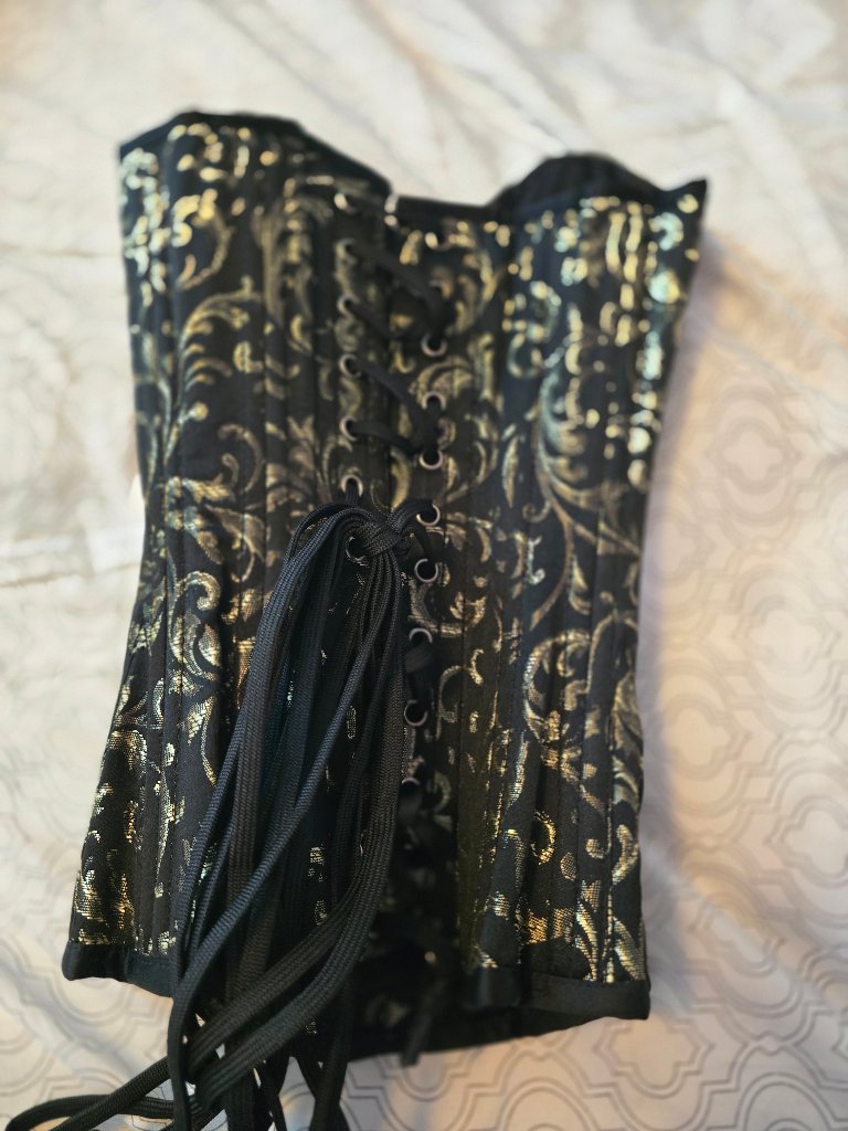 Corset Story 20" Metallic Gold And Black Corset — image 2 of 4